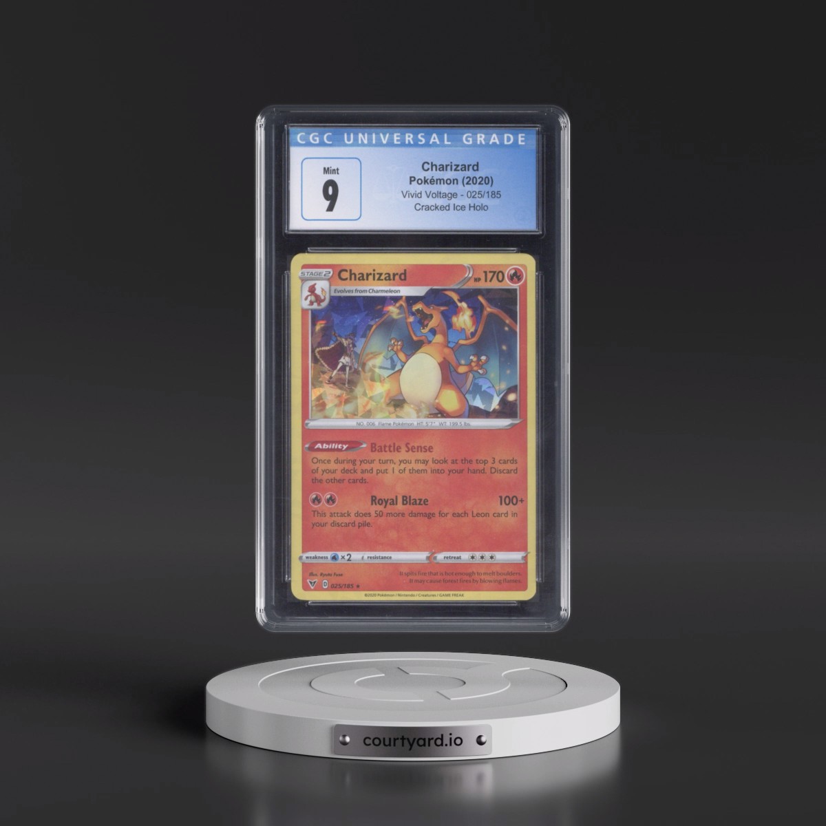 2020 Vivid Voltage #025/185 Charizard - Charizard Deck (Cracked Ice Holo) (CGC 9 MINT)