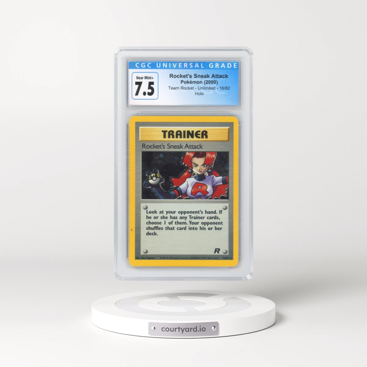 1999 Team Rocket #16/82 Rocket's Sneak Attack - Holo (CGC 7.5 NM+)