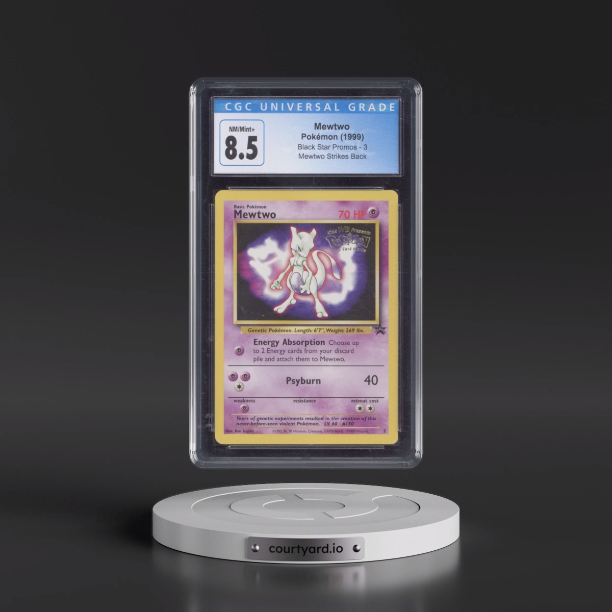 1999 Black Star Promos #3 Mewtwo - Mewtwo Strikes Back (CGC 8.5 NM-MT+)