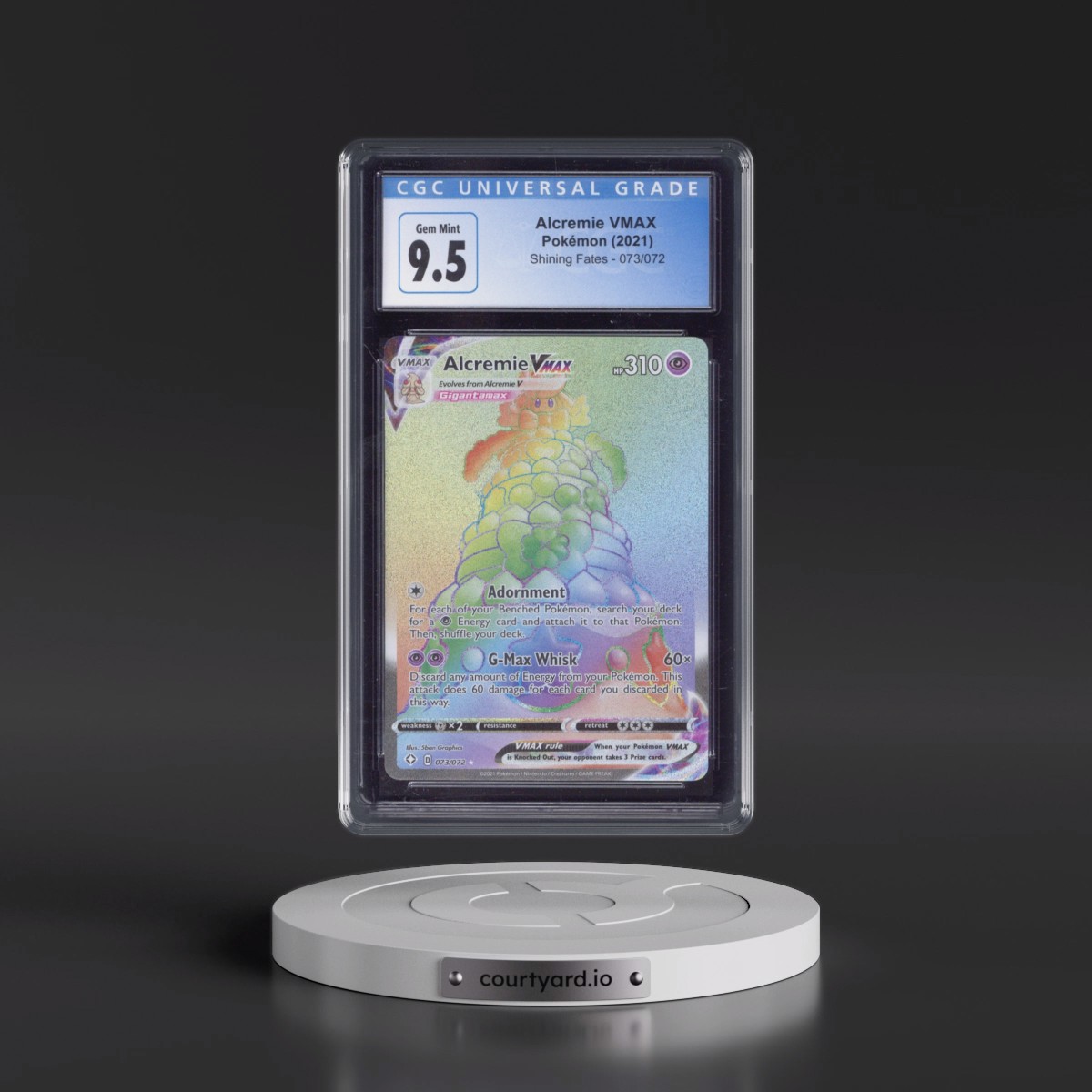 2021 Shining Fates #073/072 Alcremie VMAX - Rainbow Rare Holo (CGC 10 GEM MINT)