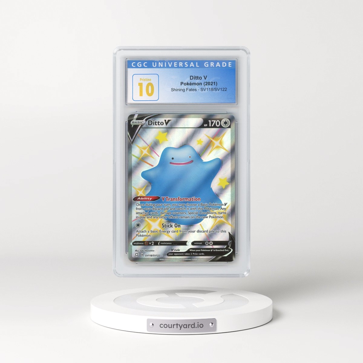 2021 Shining Fates #SV118/SV122 Ditto V - Shiny Vault Holo (CGC 10 PRISTINE)