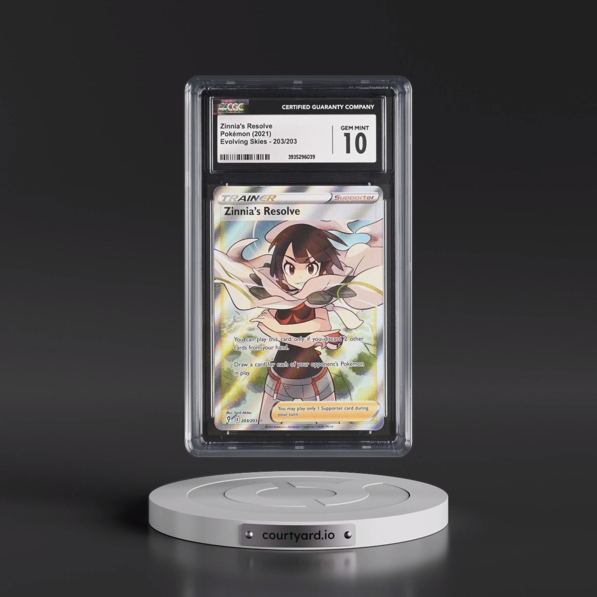2021 Evolving Skies #203/203 Zinnia's Resolve - Ultra Rare Holo (CGC 10 GEM MINT)