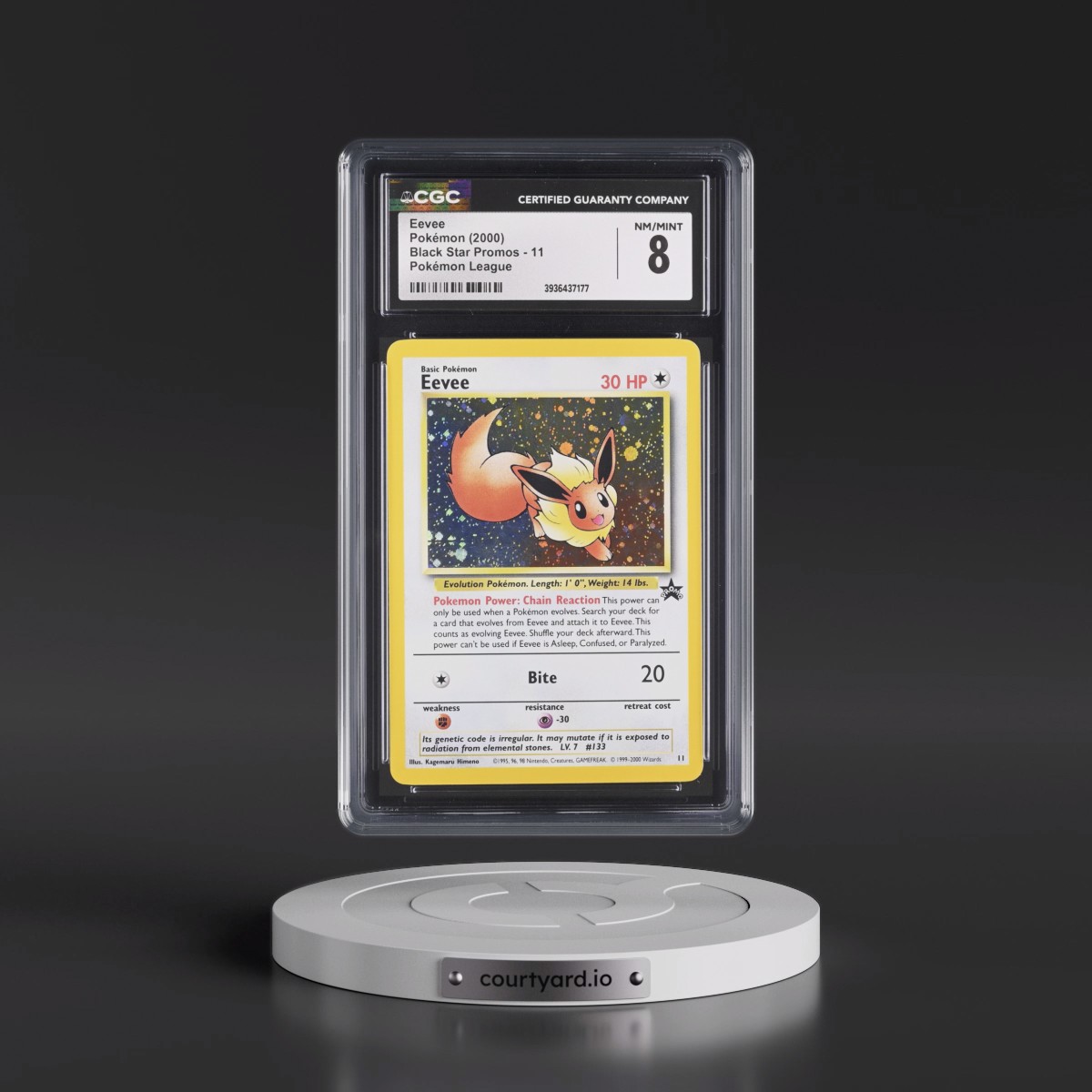 1999 Black Star Promos Eevee - Pokémon League (Holo) #11 CGC 8