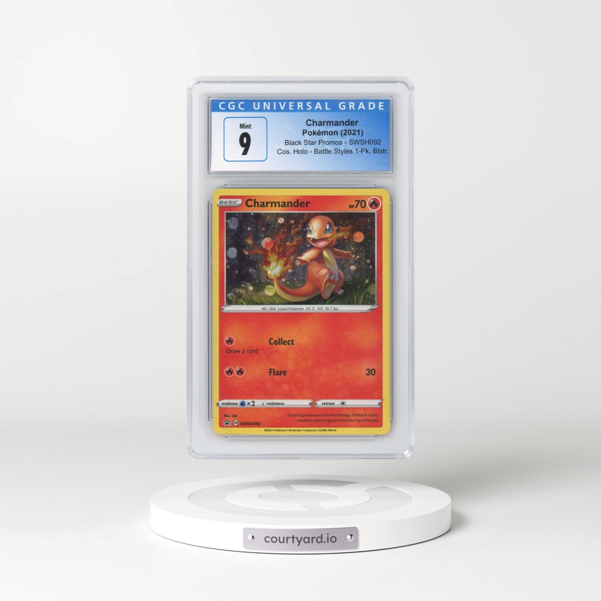 2021 Pokémon Swsh Black Star Promo #092 Charmander - Holo Battle Styles Single Pack Blister (CGC 9 MINT)