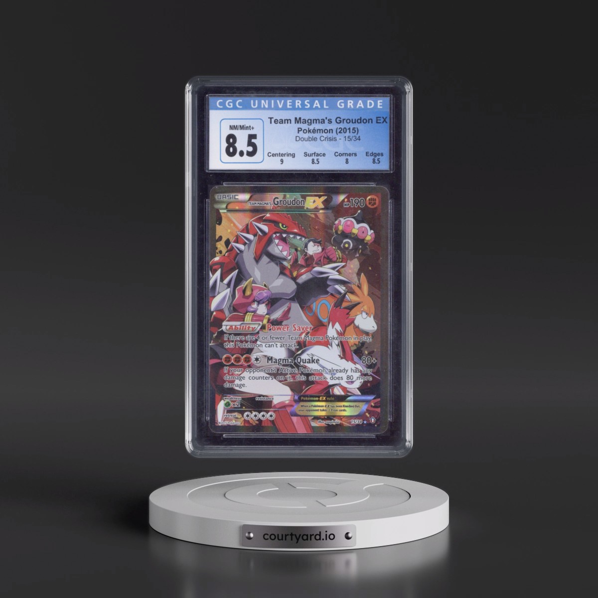 2015 Double Crisis Team Magma's Groudon EX - Holo #15/34 CGC 8.5