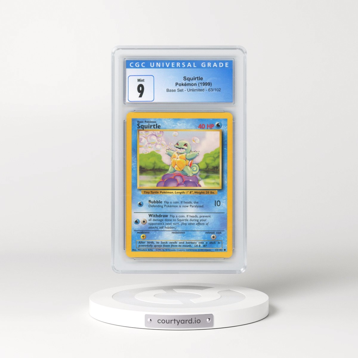 1999 Base Set #63/102 Squirtle (CGC 9 MINT)