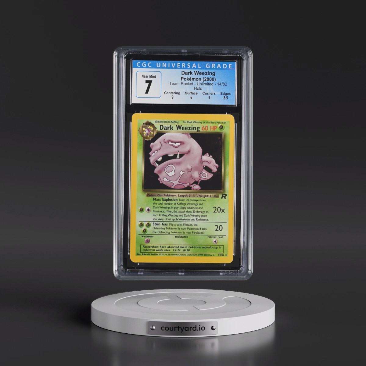 1999 Team Rocket #14/82 Dark Weezing - Holo (CGC 7 NM)
