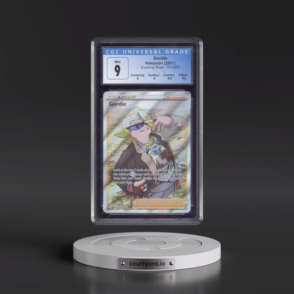 2021 Evolving Skies Gordie - Ultra Rare Holo #201/203 CGC 9