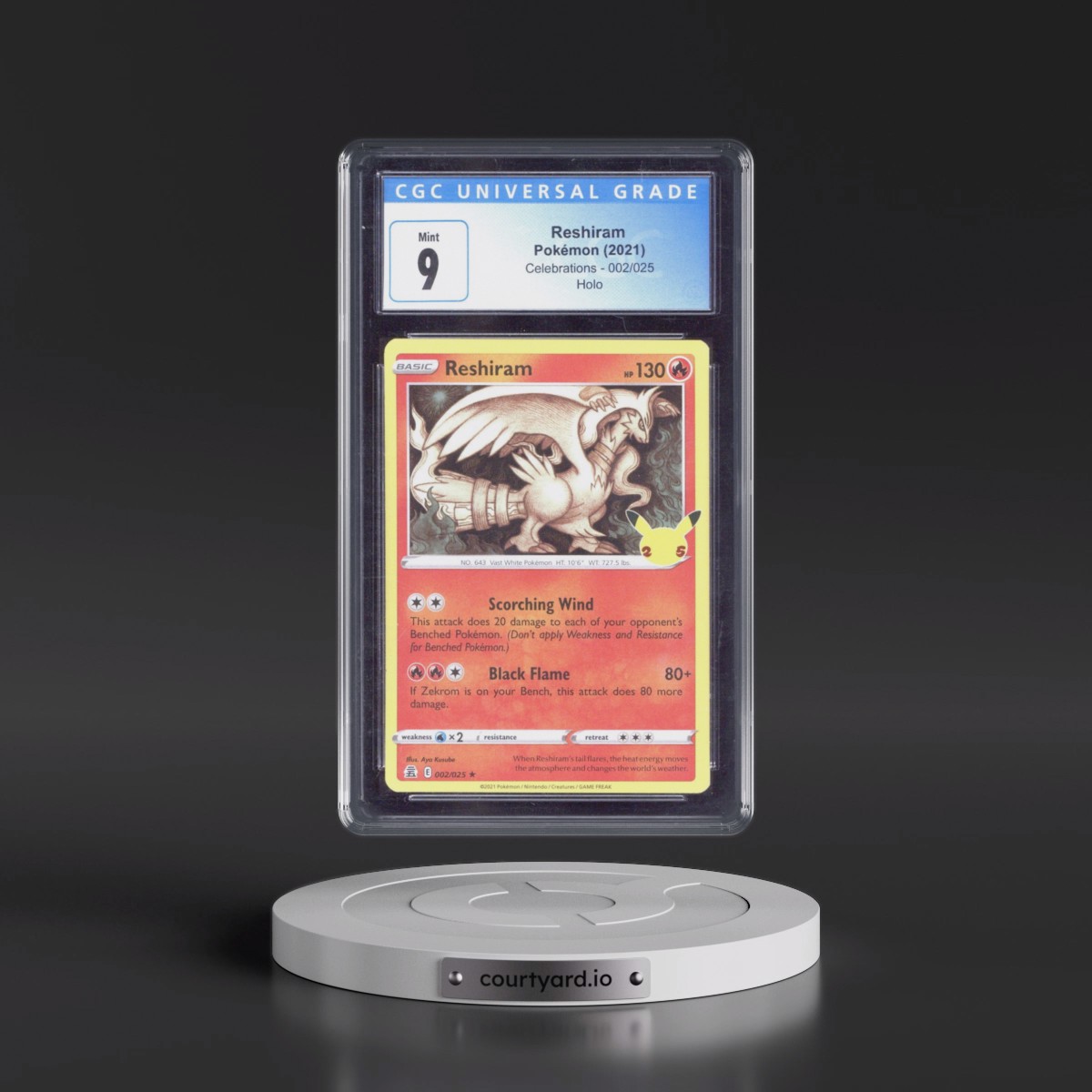 2021 Celebrations #002/025 Reshiram - Holo (CGC 9 MINT)