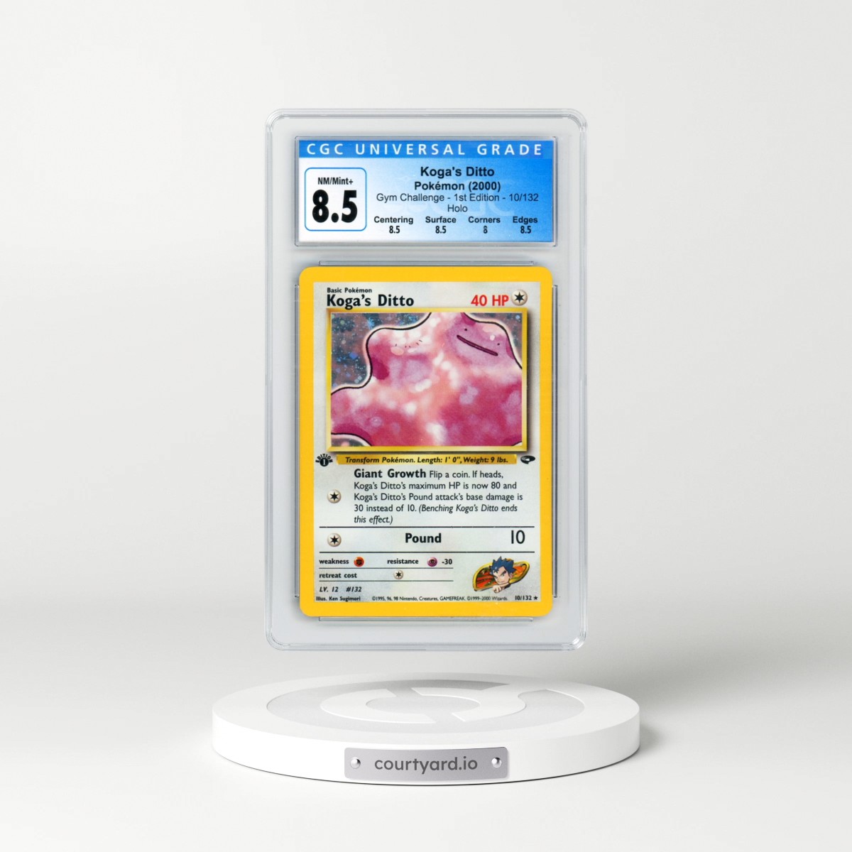 2000 Gym Challenge #10/132 Koga's Ditto - 1st Edition Holo (CGC 8.5 NM-MT+)