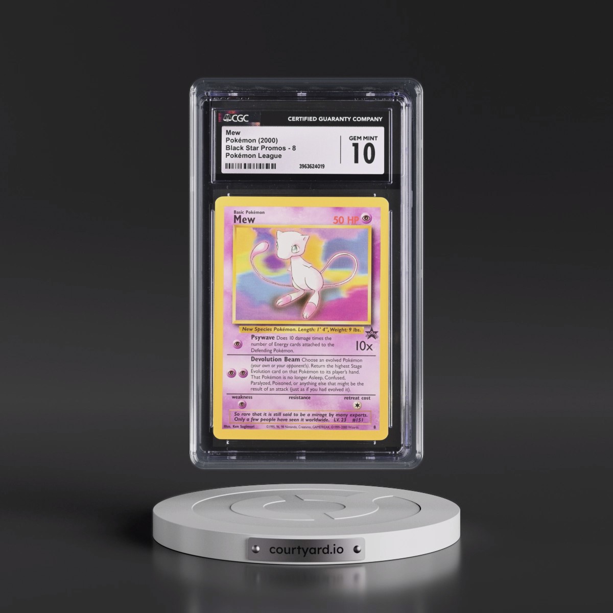 1999 Black Star Promos #8 Mew - Pokémon League (CGC 10 GEM MINT)