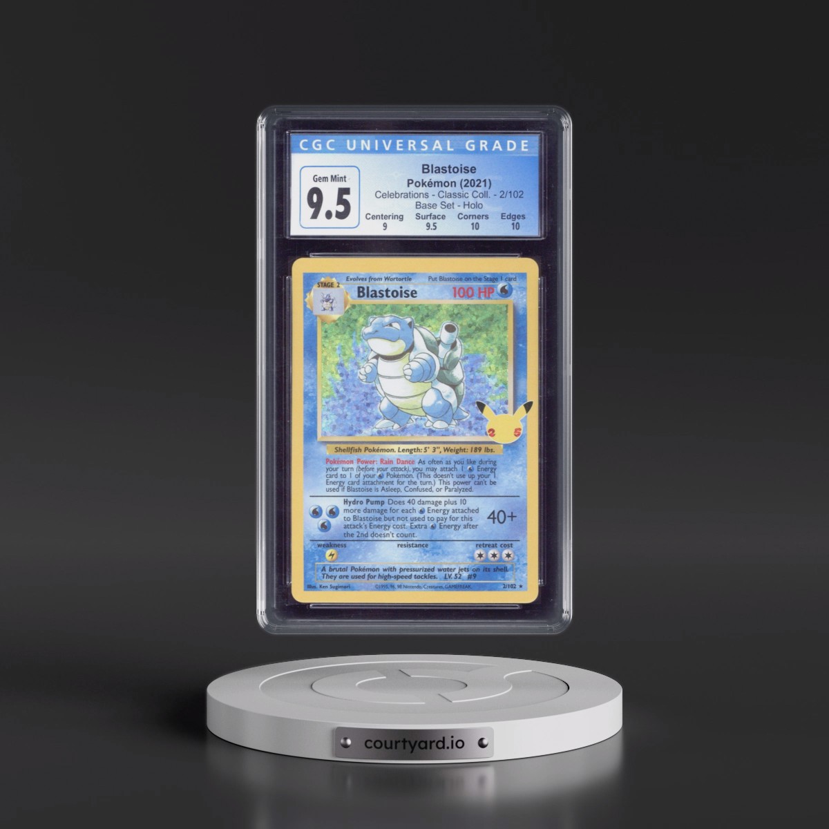 2021 Celebrations - Classic Collection #2/102 Blastoise - Base Set Holo (CGC 10 GEM MINT)