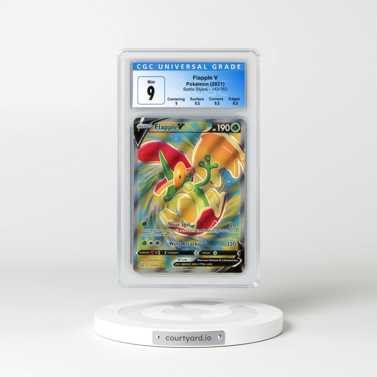 2021 Battle Styles #143/163 Flapple V - Ultra Rare Holo (CGC 9 MINT)