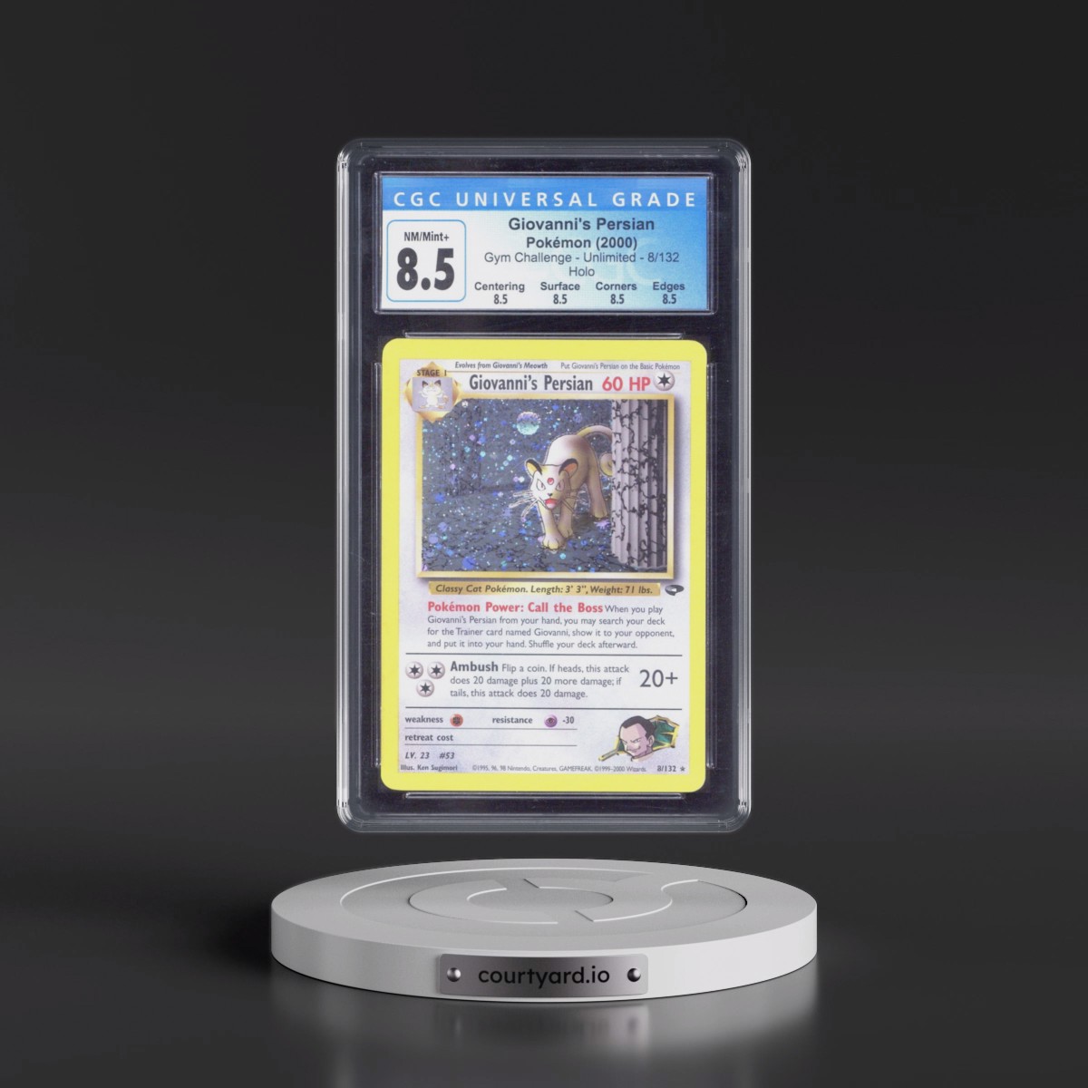 2000 Gym Challenge #8/132 Giovanni's Persian - Holo (CGC 8.5 NM-MT+)