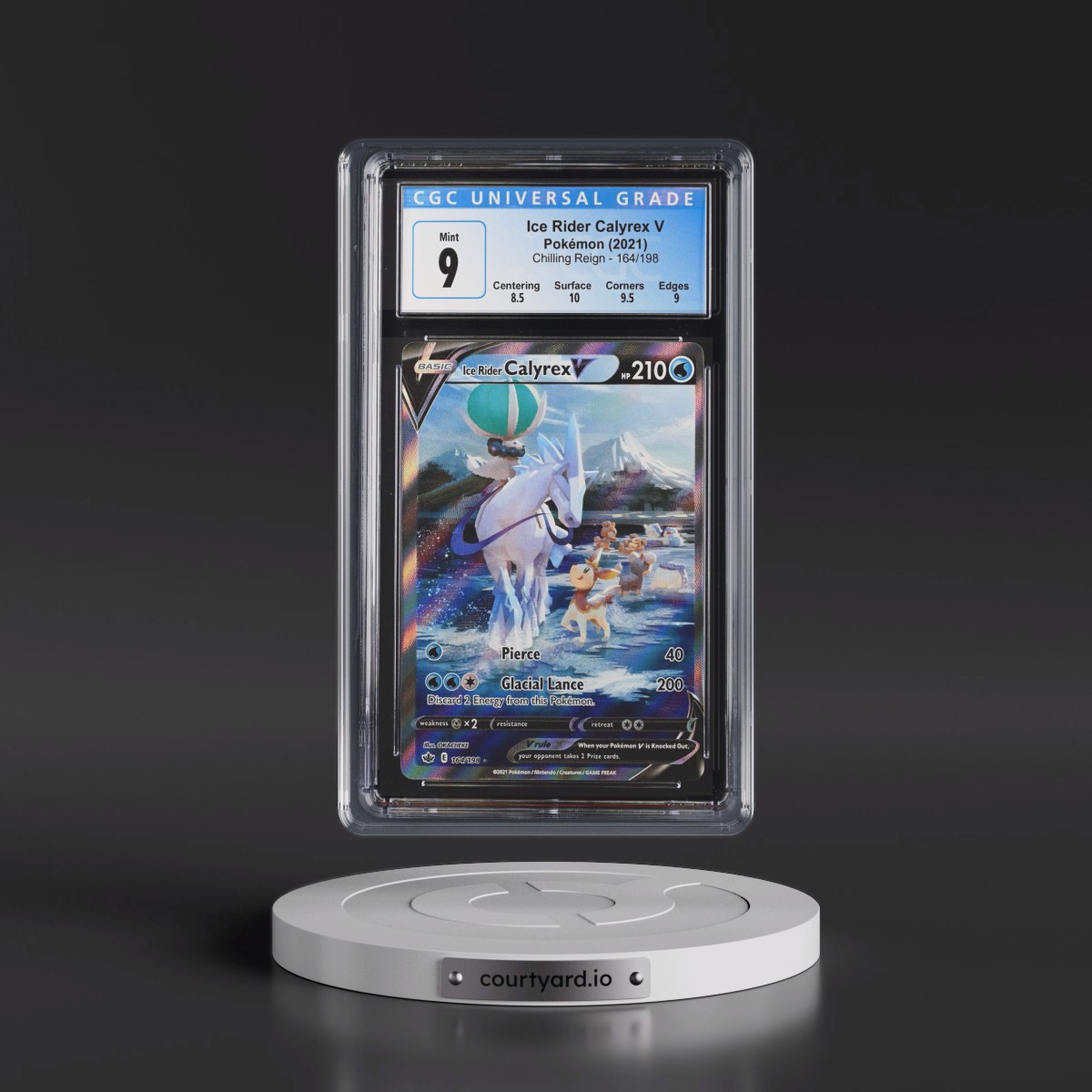 2021 Chilling Reign #164/198 Ice Rider Calyrex V - Ultra Rare Holo (CGC 9 MINT)