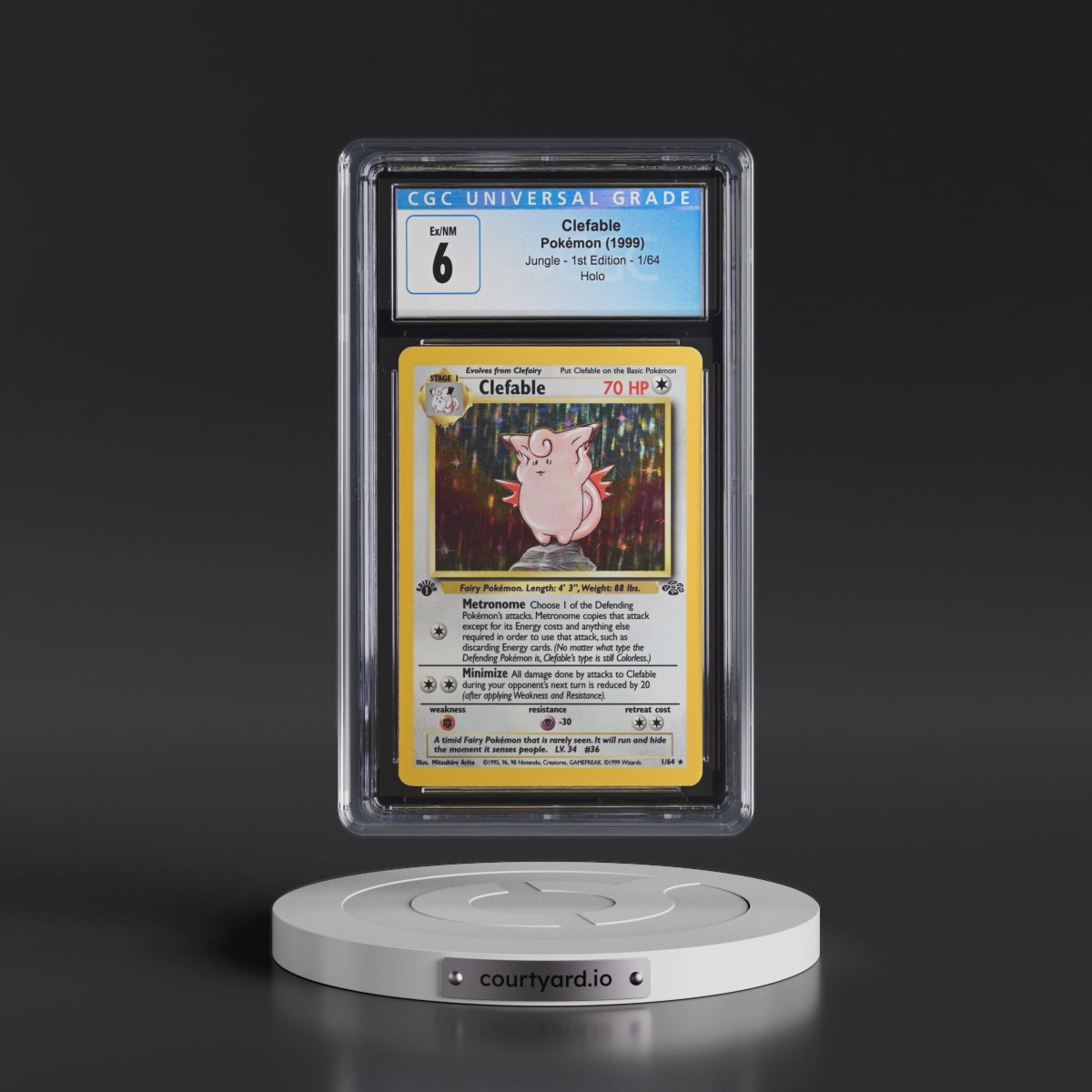 1999 Jungle #1/64 Clefable - 1st Edition Holo (CGC 6 EX-NM)