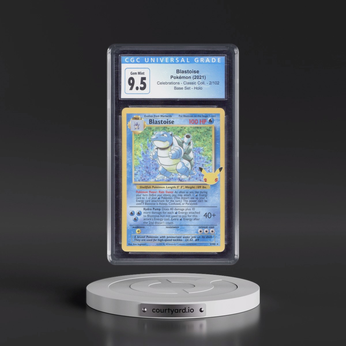 2021 Celebrations - Classic Collection #2/102 Blastoise - Base Set Holo (CGC 10 GEM MINT)