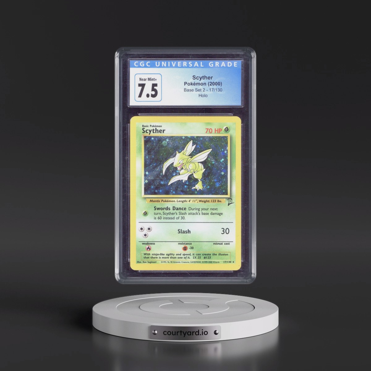 2000 Base Set 2 #17/130 Scyther - Holo (CGC 7.5 NM+)