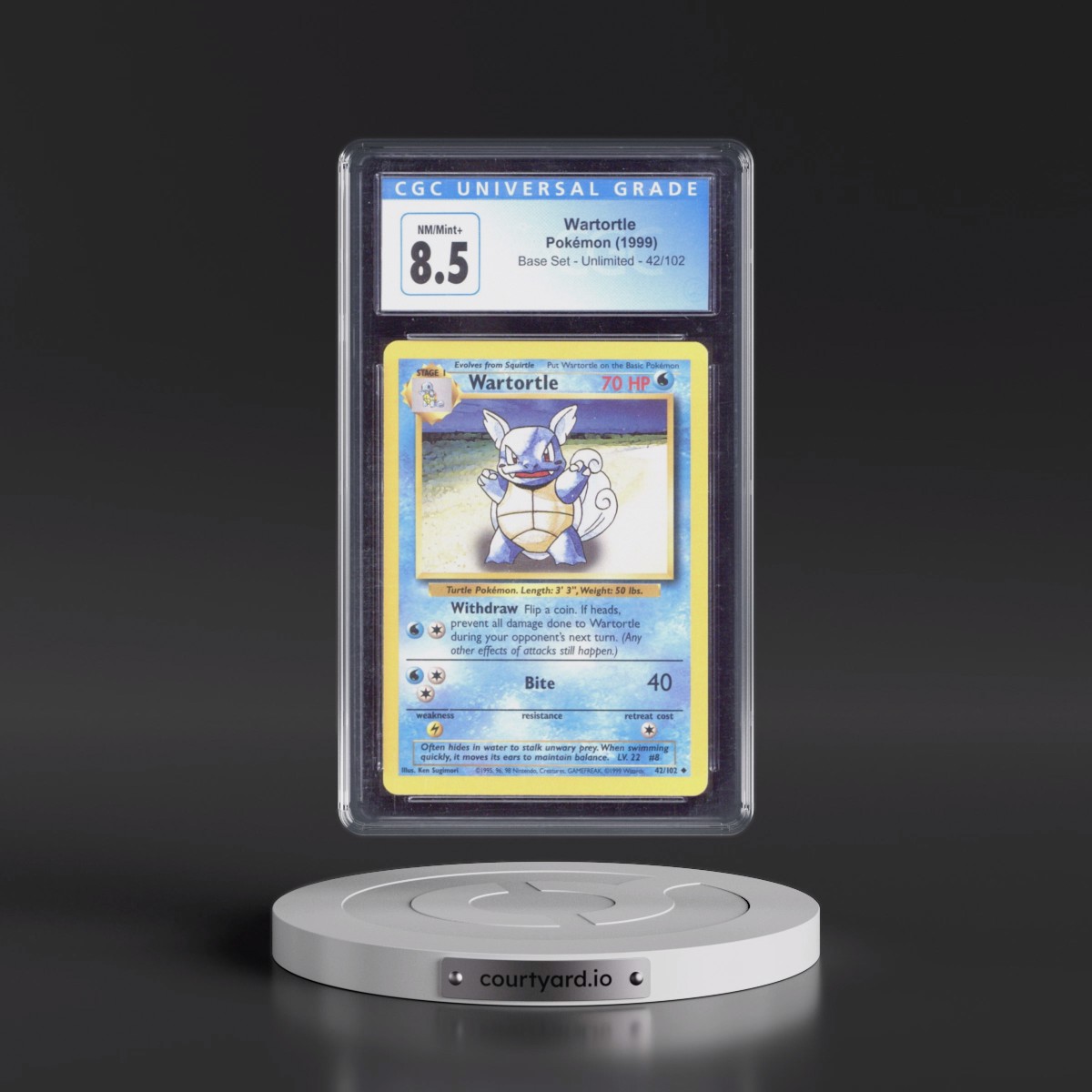 1999 Base Set #42/102 Wartortle (CGC 8.5 NM-MT+)