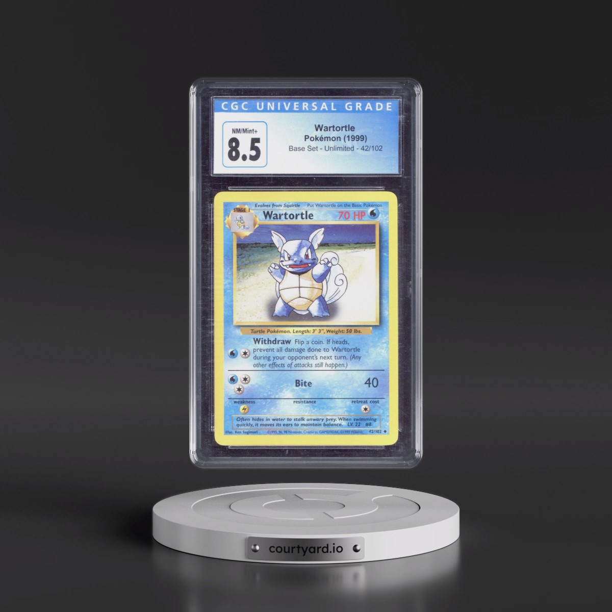 1999 Base Set #42/102 Wartortle (CGC 8.5 NM-MT+)