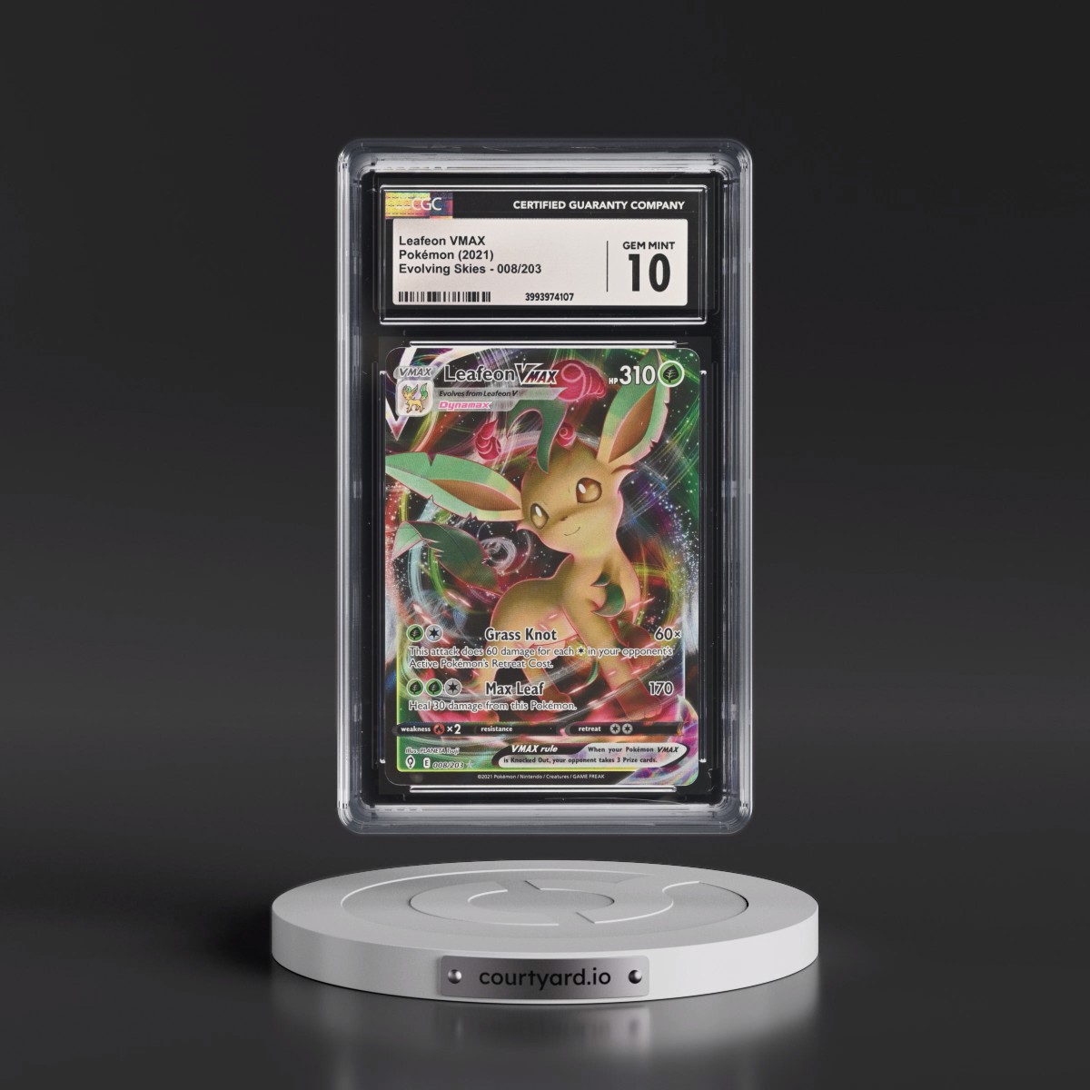 2021 Evolving Skies #008/203 Leafeon VMAX - Holo (CGC 10 GEM MINT)