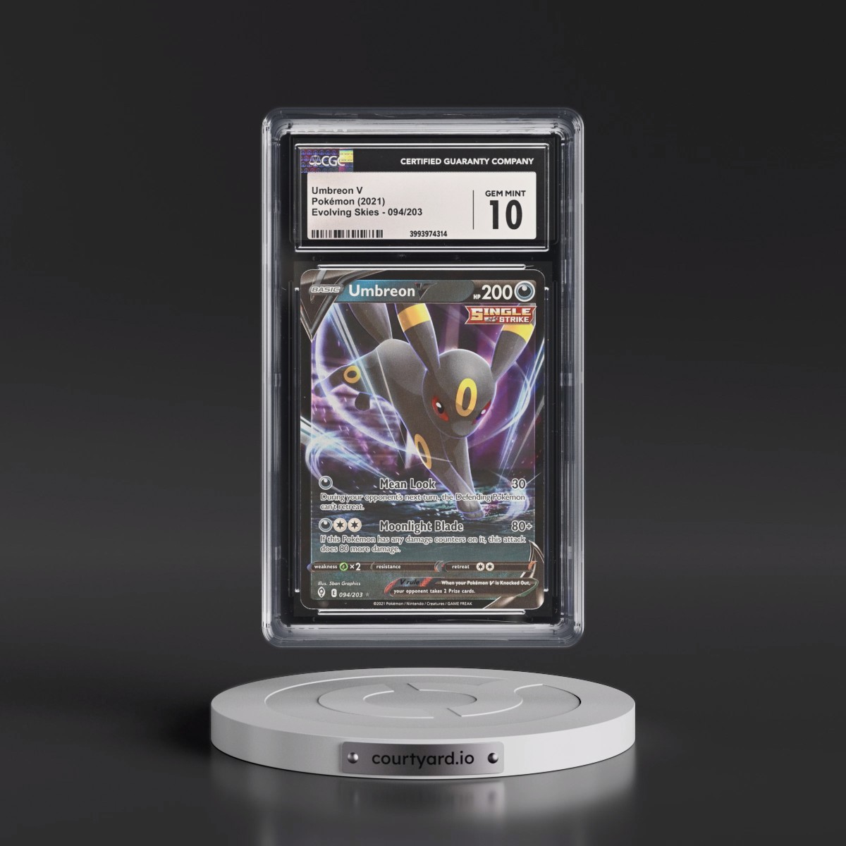 2021 Evolving Skies #094/203 Umbreon V - Holo (CGC 10 GEM MINT)