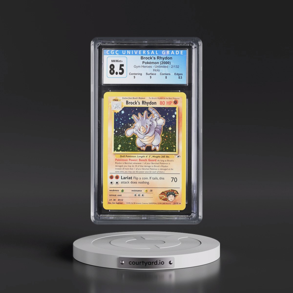 2000 Gym Heroes #2/132 Brock's Rhydon - Holo (CGC 8.5 NM-MT+)