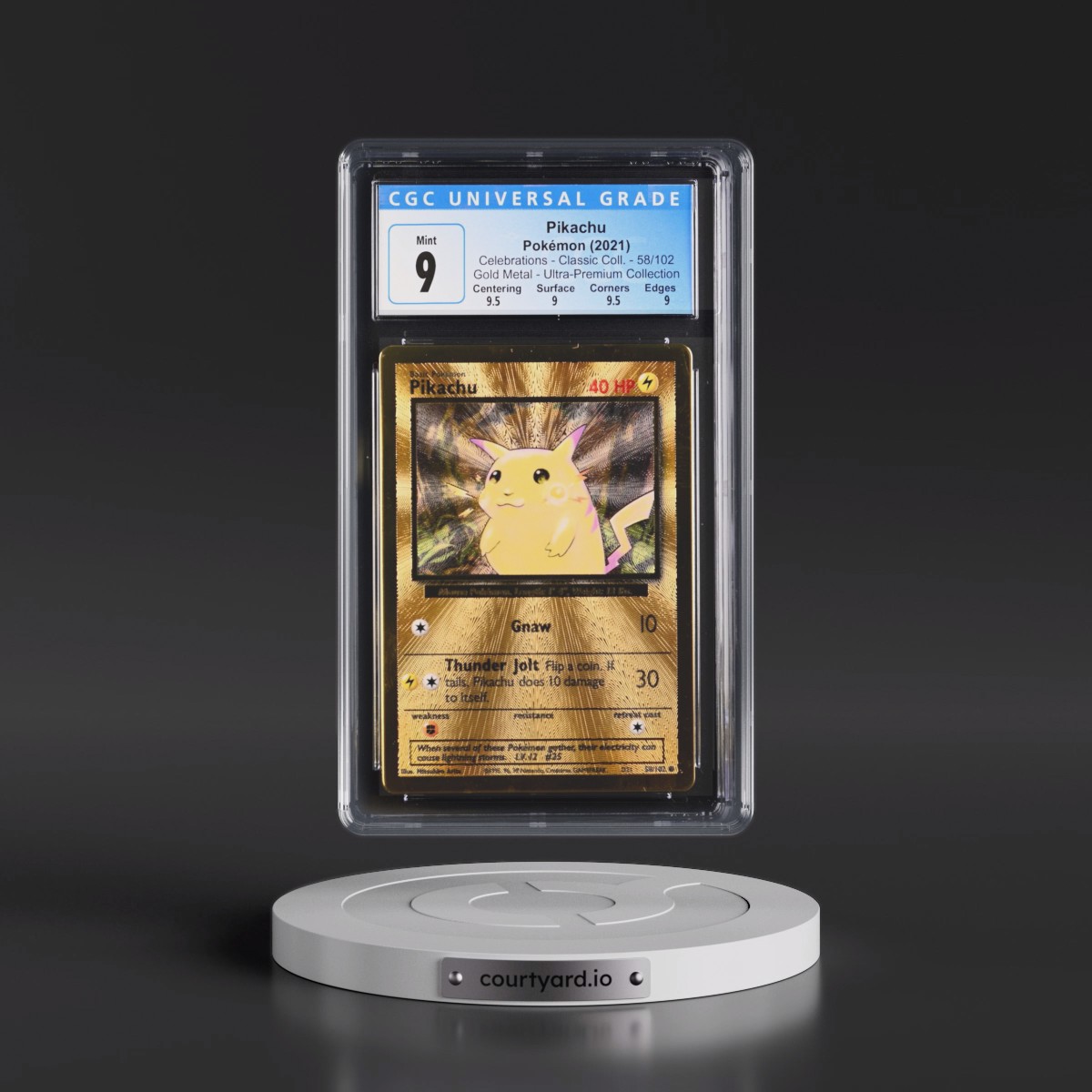 2021 Celebrations - Classic Collection #58/102 Pikachu - Gold Metal - Celebrations Ultra-Premium Collection (CGC 9 MINT)