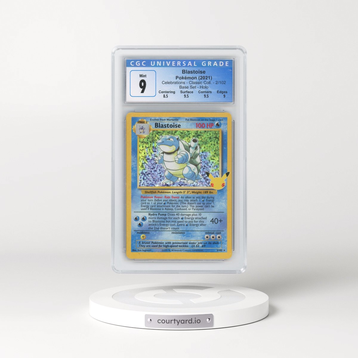 2021 Celebrations - Classic Collection #2/102 Blastoise - Base Set Holo (CGC 9 MINT)