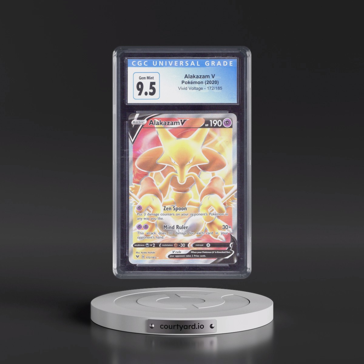2020 Vivid Voltage #172/185 Alakazam V - Ultra Rare Holo (CGC 10 GEM MINT)