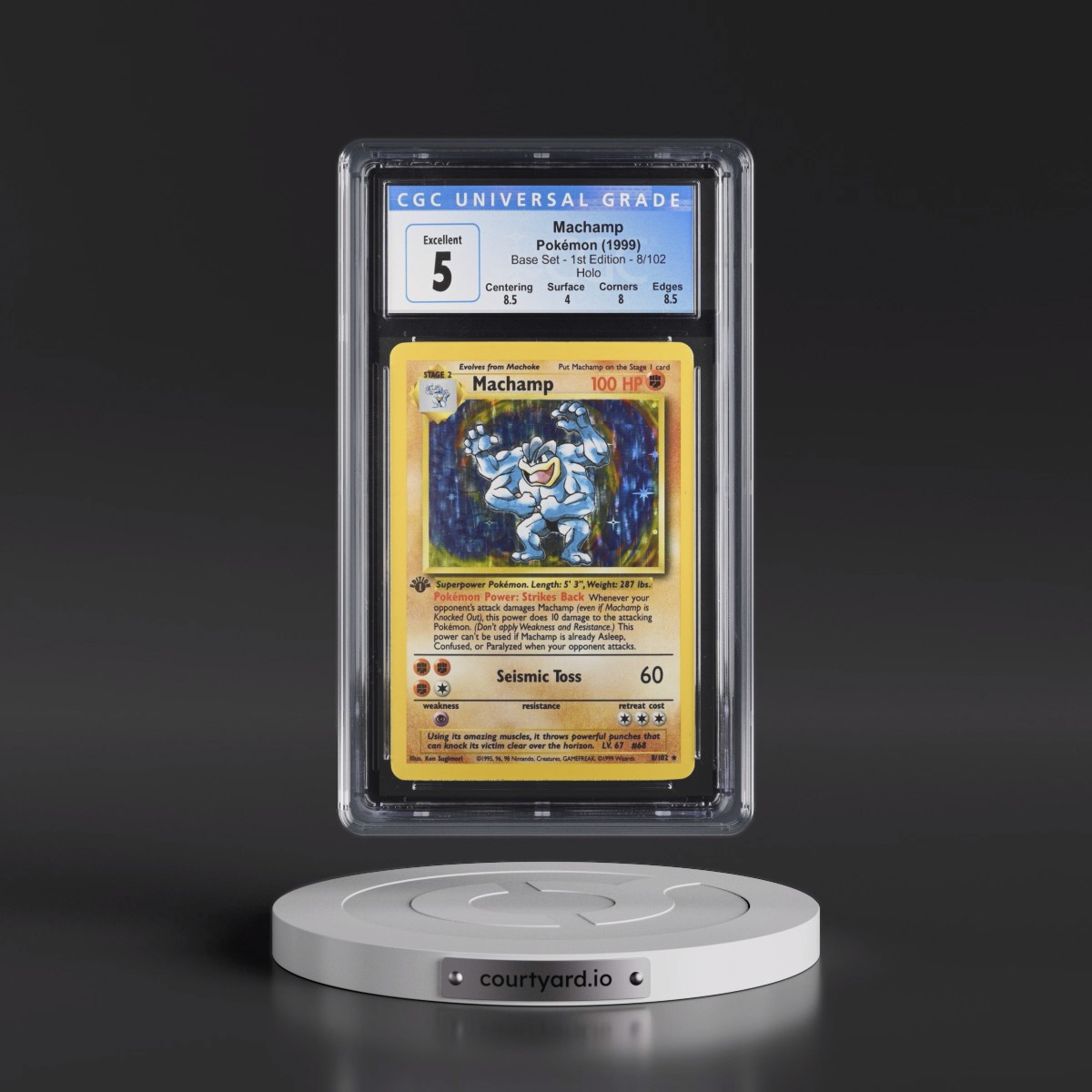 1999 Base Set #8/102 Machamp - 1st Edition Holo (CGC 5 EX)