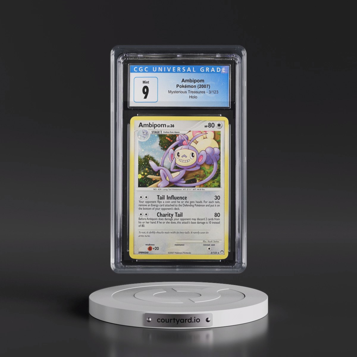 2007 Mysterious Treasures #3/123 Ambipom - Holo (CGC 9 MINT)