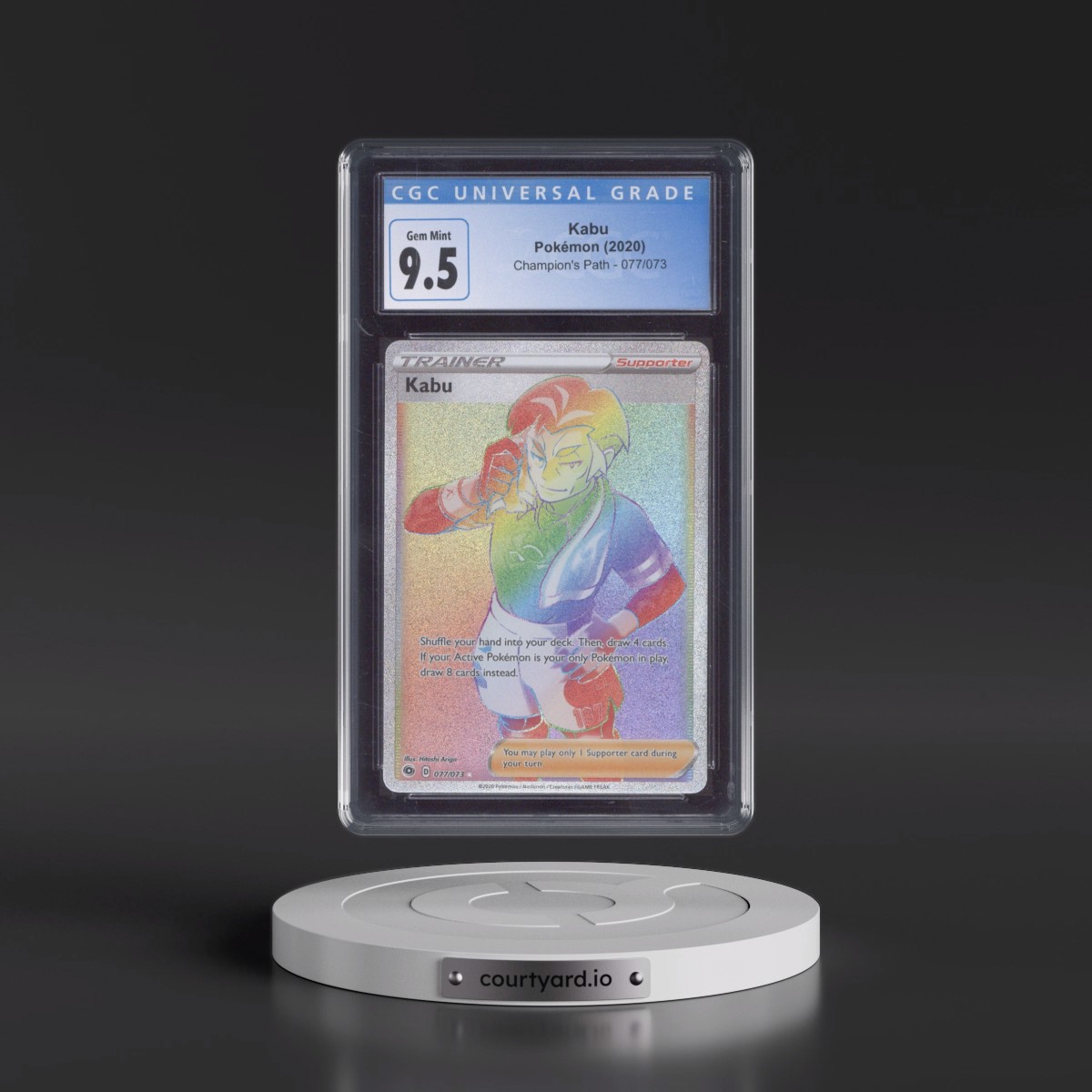 2020 Champion's Path #077/073 Kabu - Rainbow Rare Holo (CGC 10 GEM MINT)