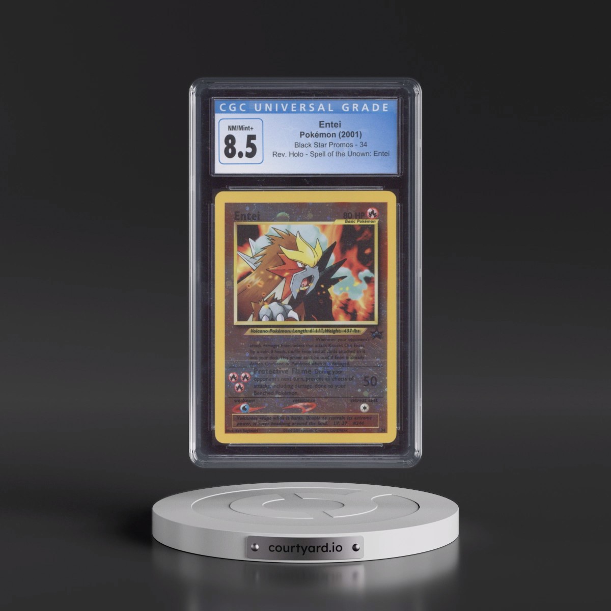 1999 Black Star Promos #34 Entei - Reverse Holo Spell of the Unown: Entei () (CGC 8.5 NM-MT+)