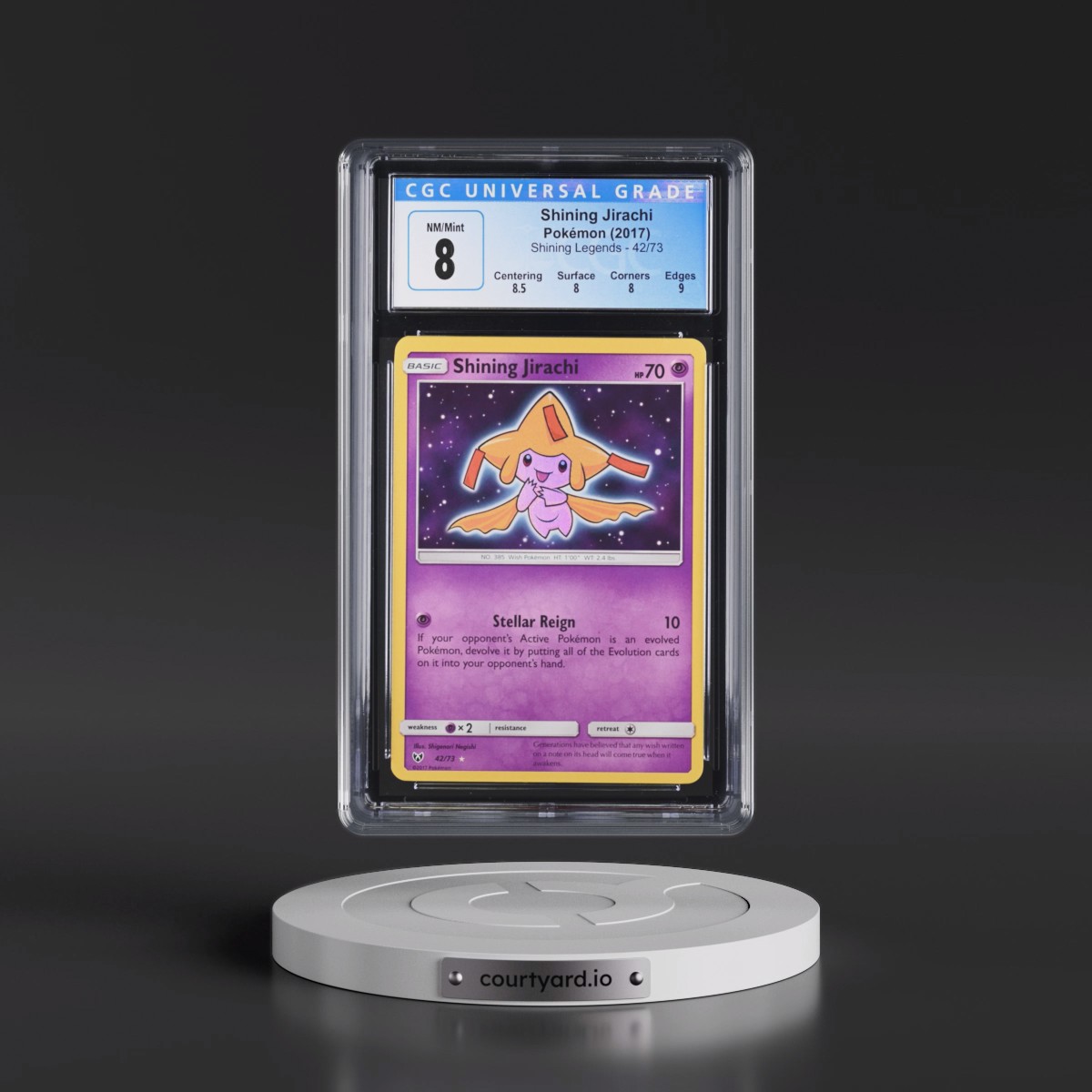 2017 Shining Legends #42/73 Shining Jirachi - Holo (CGC 8 NM-MT)