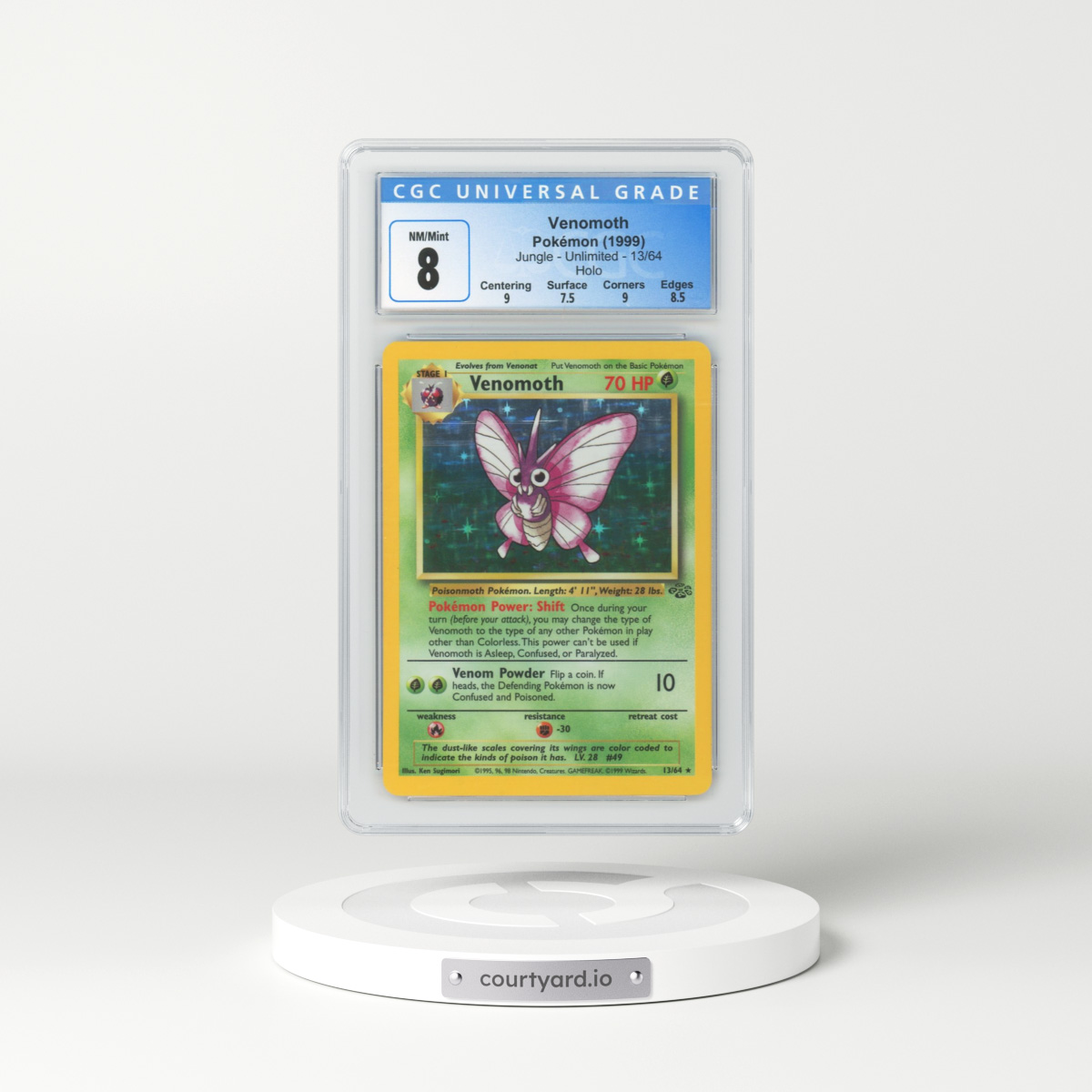 1999 Jungle #13 Venomoth - Holo (CGC 8 NM-MT)