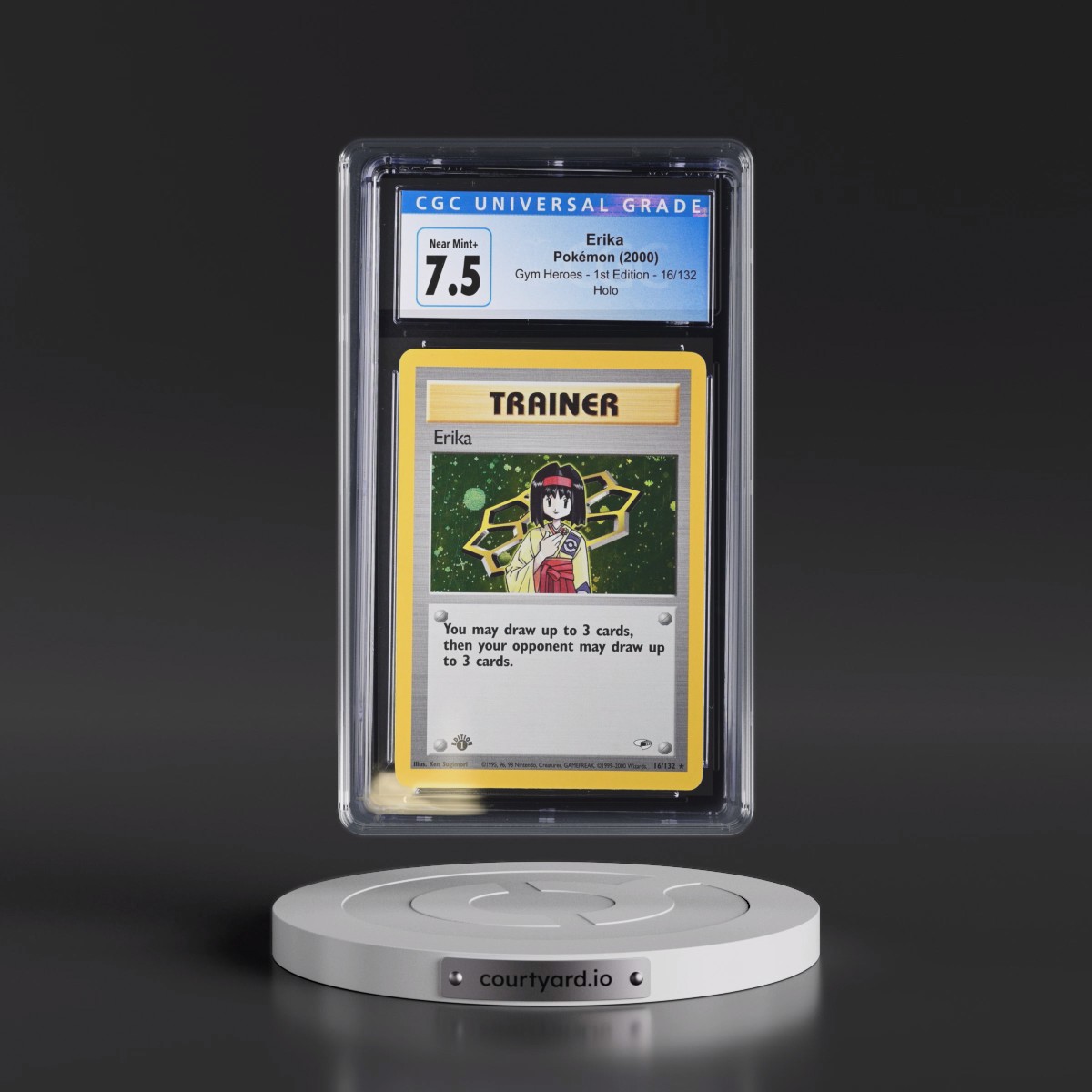 2000 Gym Heroes #16/132 Erika - 1st Edition Holo (CGC 7.5 NM+)