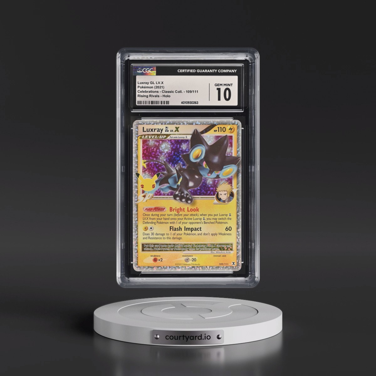 2021 Celebrations - Classic Collection #109/111 Luxray GL LV.X - Rising Rivals Holo (CGC 10 GEM MINT)