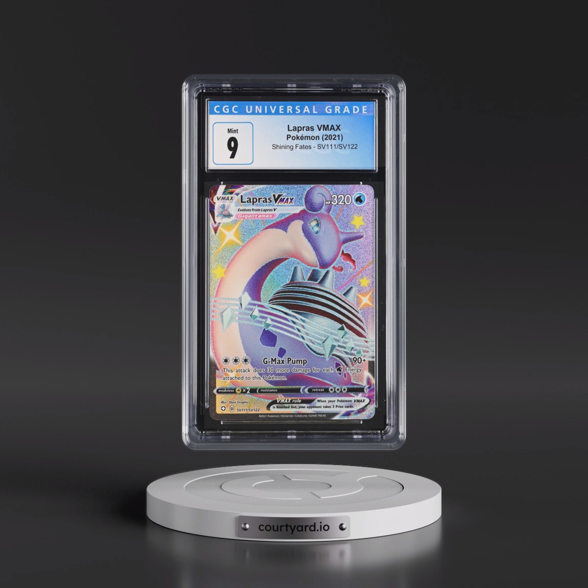 2021 Shining Fates #SV111/SV122 Lapras VMAX - Shiny Vault Holo (CGC 9 MINT)