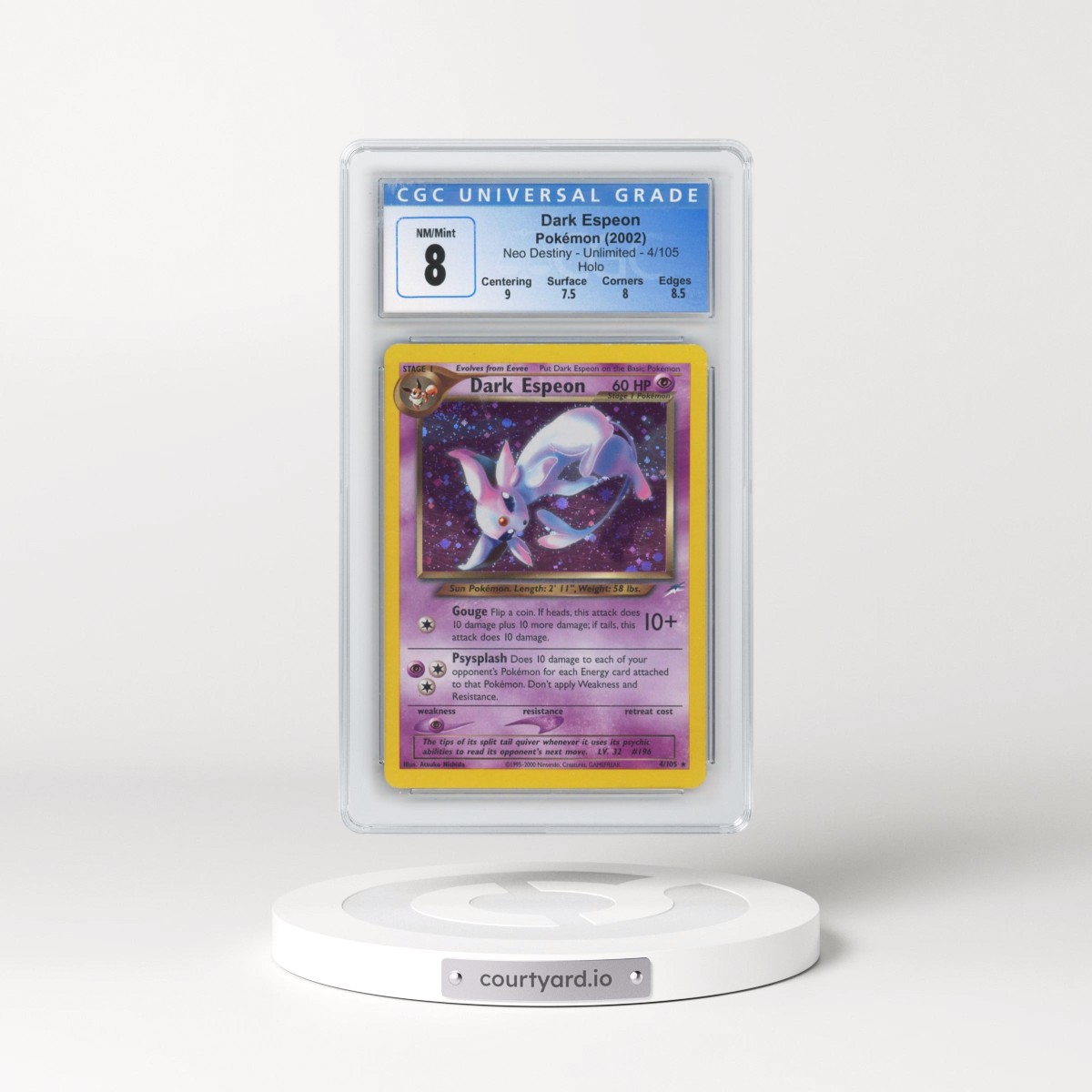 2002 Neo Destiny #4/105 Dark Espeon - Holo (CGC 8 NM-MT)