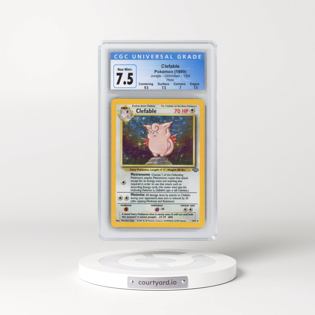 1999 Jungle #1/64 Clefable - Holo (CGC 7.5 NM+)
