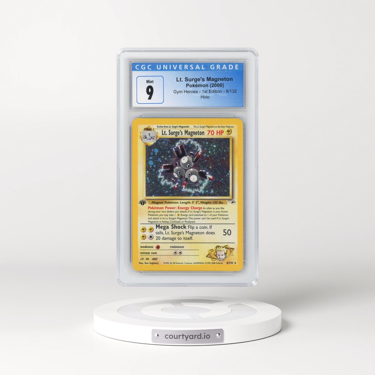 2000 Gym Heroes #8/132 Lt. Surge's Magneton - 1st Edition Holo (CGC 9 MINT)