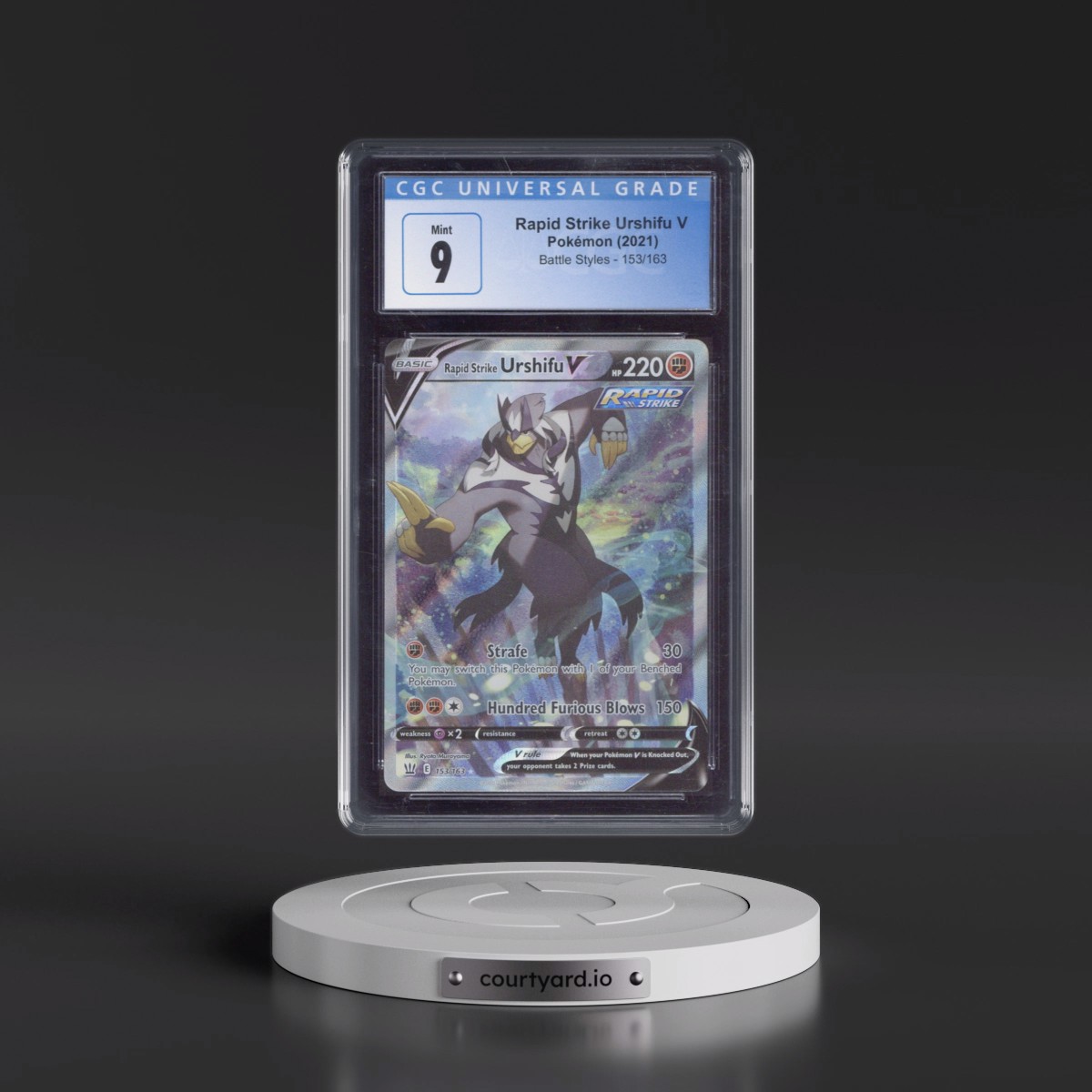 2021 Battle Styles #153/163 Rapid Strike Urshifu V - Ultra Rare Holo (CGC 9 MINT)