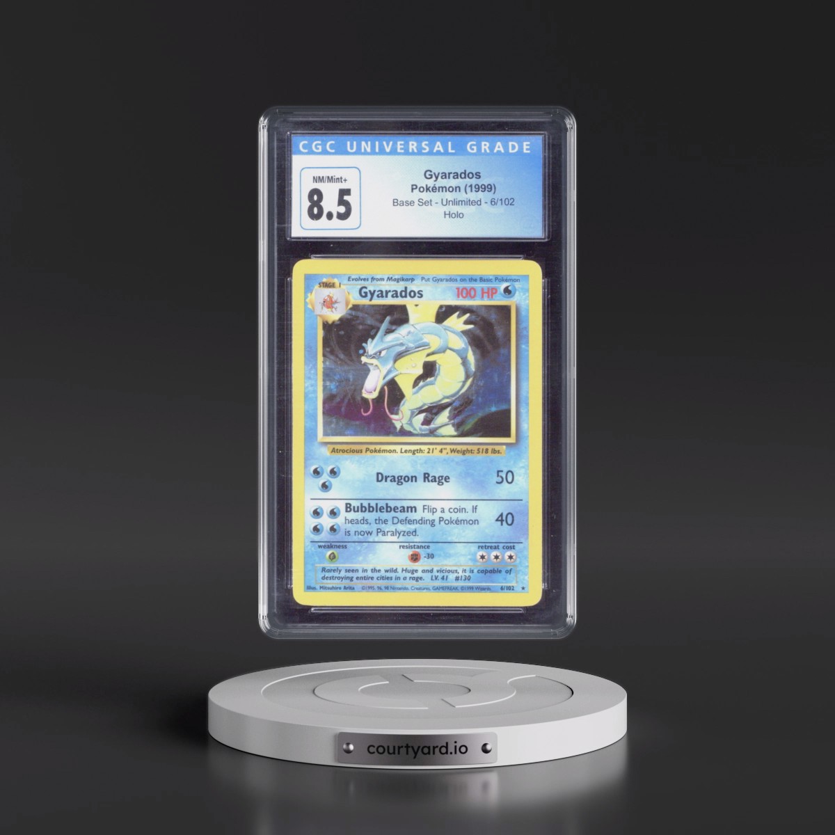 1999 Base Set #6/102 Gyarados - Holo (CGC 8.5 NM-MT+)