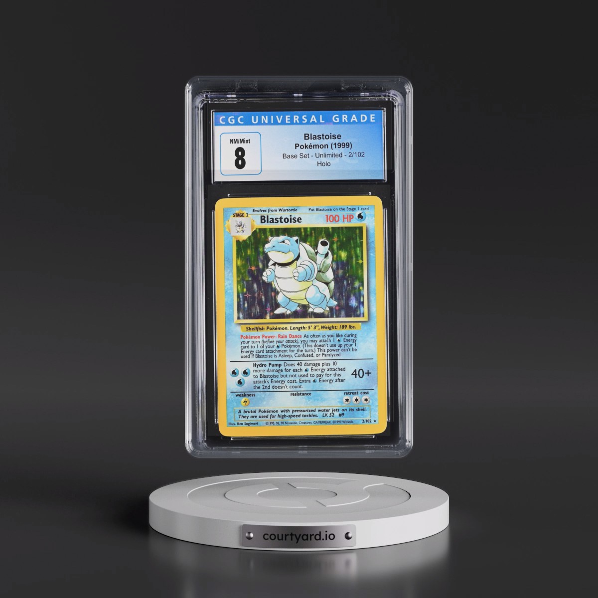1999 Base Set #2/102 Blastoise - Holo (CGC 8 NM-MT)