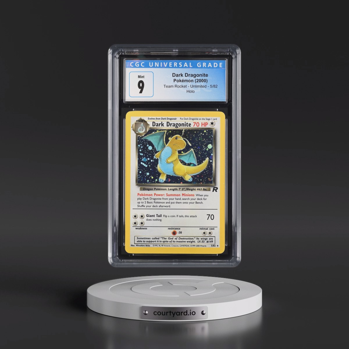 1999 Team Rocket #5/82 Dark Dragonite - Holo (CGC 9 MINT)