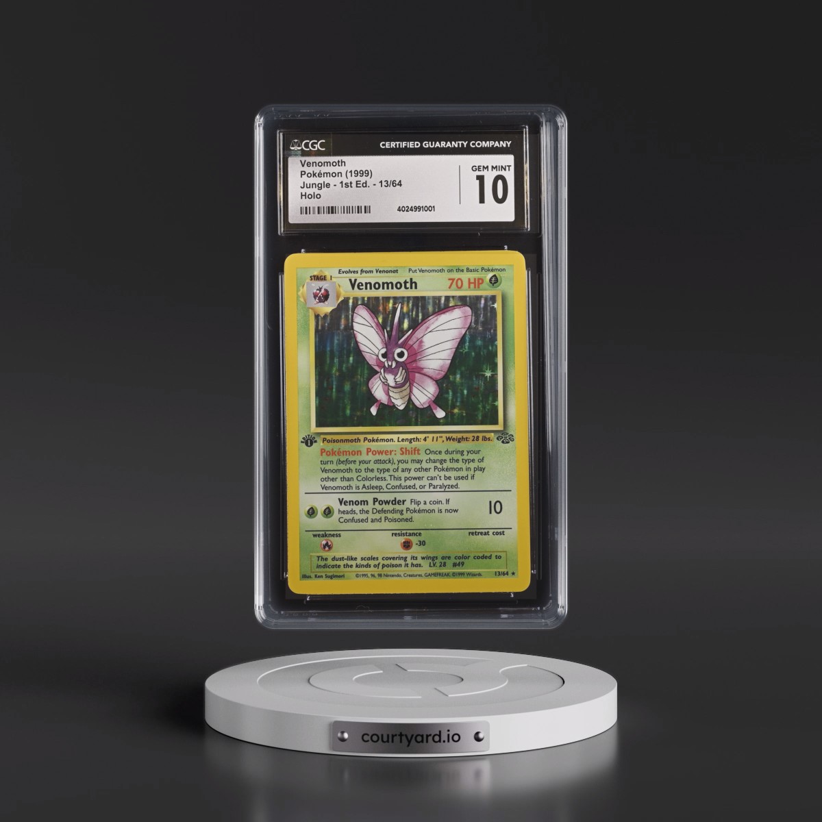 1999 Jungle Venomoth - 1st Edition Holo #13/64 CGC 10