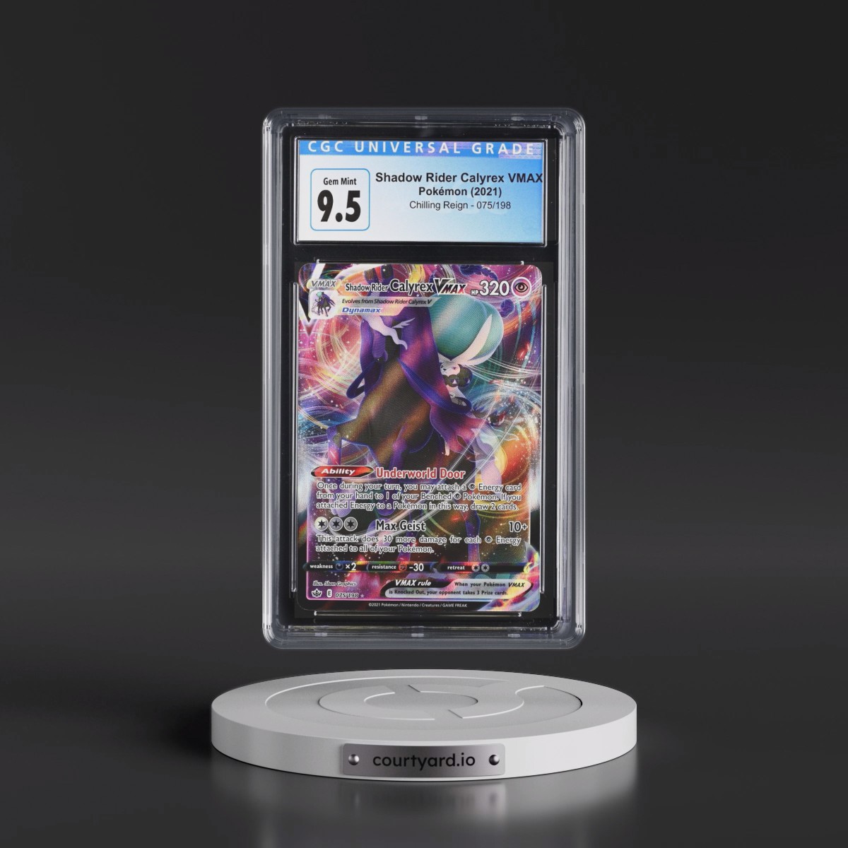 2021 Chilling Reign #075/198 Shadow Rider Calyrex VMAX - Holo (CGC 10 GEM MINT)