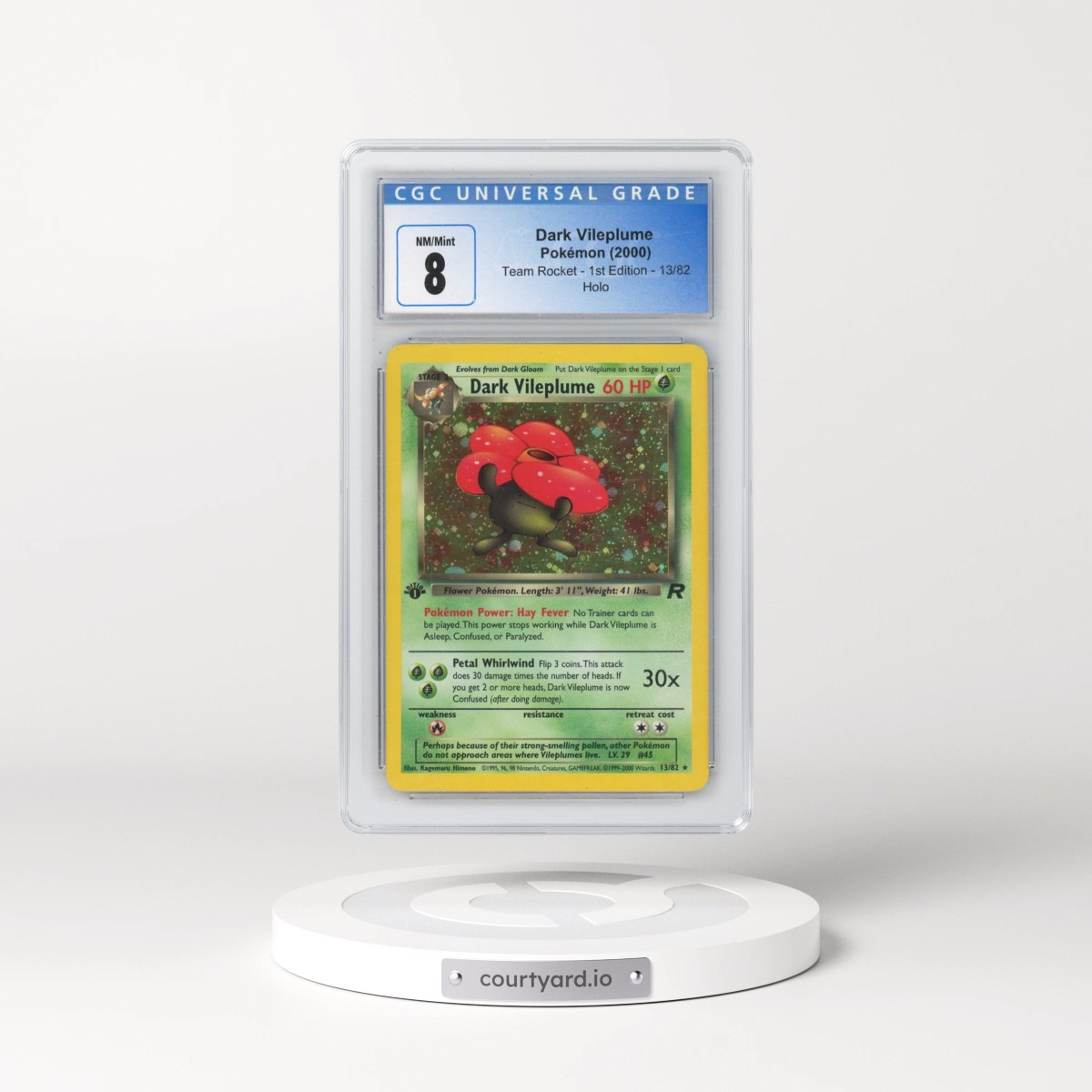 2000 Team Rocket #13/82 Dark Vileplume - 1st Edition Holo (CGC 8 NM-MT)