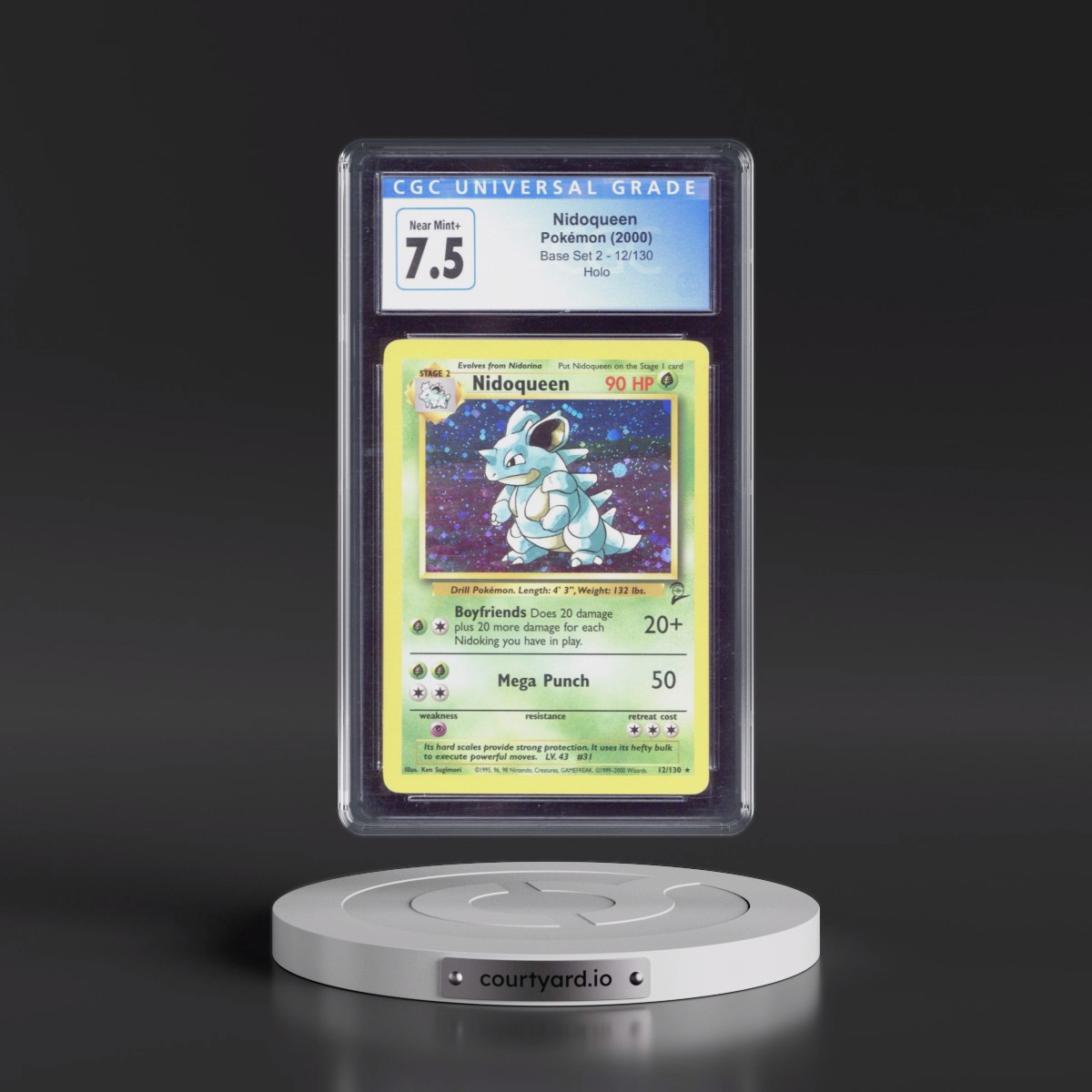 2000 Base Set 2 #12/130 Nidoqueen - Holo (CGC 7.5 NM+)